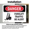 Signmission Forklift Traffic Be Alert, 5 in W x Rectangle, Vinyl Decal OS-2PACK-DS-D-35-L-1265 - alternate 2